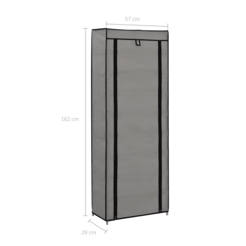  Szafka na buty z pokrowcem, szara, 57 x 29 x 162 cm, tkanina Lumarko!