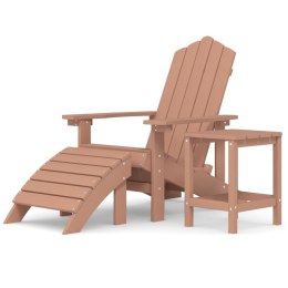  Krzesło Adirondack z podnóżkiem i stolikiem, HDPE, brązowe Lumarko!