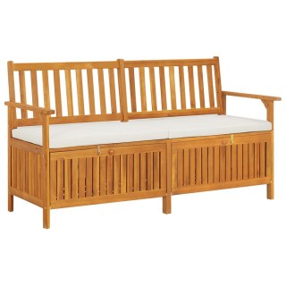 Ławka ze schowkiem i poduszką, 148 cm, drewno akacjowe Lumarko!
