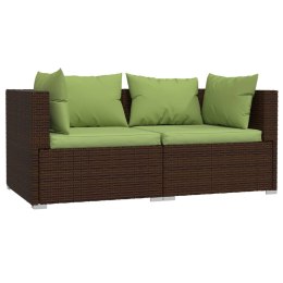  2-osobowa sofa ogrodowa z poduszkami, polirattan, brązowa Lumarko!