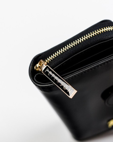 Mały skórzany portfel damski czerwony — Peterson