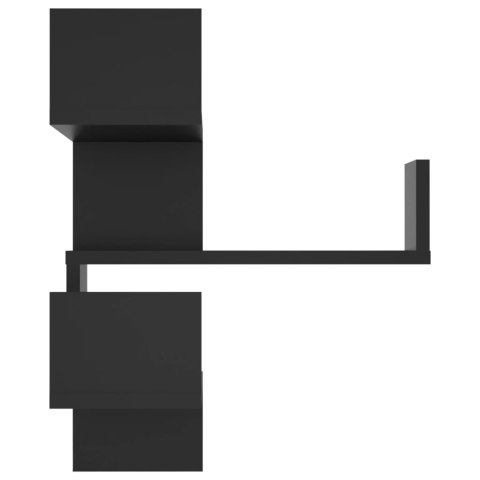   Narożna półka ścienna, czarna, 40x40x50 cm, płyta wiórowa Lumarko!