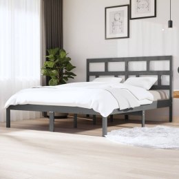  Rama łóżka, szara, lite drewno, 180x200 cm, Super King Lumarko!