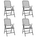  Składane krzesła ogrodowe, 4 szt., antracytowe, metalowa siatka Lumarko!