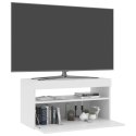  Szafka pod TV z oświetleniem LED, biała, 75x35x40 cm Lumarko!