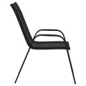  Sztaplowane krzesła ogrodowe, 2 szt., czarne tworzywo textilene Lumarko!