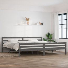  Rama łóżka, szara, lite drewno, 180x200 cm, Super King Lumarko!