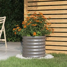  Donica ogrodowa z malowanej proszkowo stali, 40x40x36 cm, szara Lumarko!