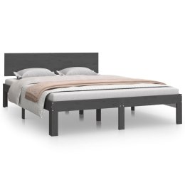  Rama łóżka, szara, lite drewno, 135x190 cm, podwójna Lumarko!