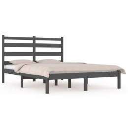 Rama łóżka, szara, lite drewno sosnowe, 135x190 cm, podwójna Lumarko!