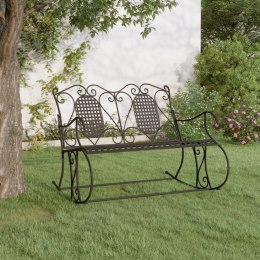  2-osobowa ławka ogrodowa na biegunach, 113 cm, czarna, stalowa!