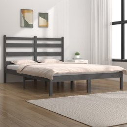  Rama łóżka, szara, lite drewno sosnowe, 200 x 200 cm Lumarko!