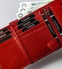 Mały, skórzany portfel damski zamykany na zatrzask — Cavaldi