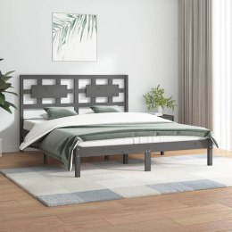  Rama łóżka, szara, lite drewno sosnowe, 180x200 cm, Super King Lumarko!