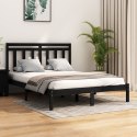  Rama łóżka, czarna, lite drewno, 140x190 cm Lumarko!