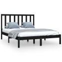  Rama łóżka, czarna, lite drewno sosnowe, 150x200 cm, King Size Lumarko!