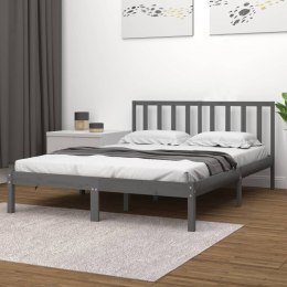  Rama łóżka, szara, lite drewno sosnowe, 135x190 cm, podwójna Lumarko!