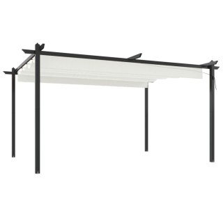  Altana ogrodowa ze zwijanym dachem, 4x3 m, kremowa Lumarko!