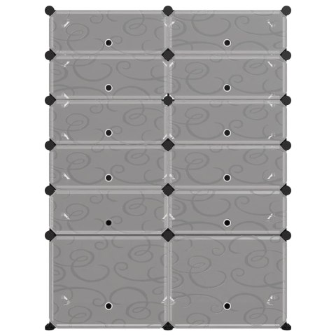  Stojak na buty, czarny, 94x37x125 cm, PP Lumarko!