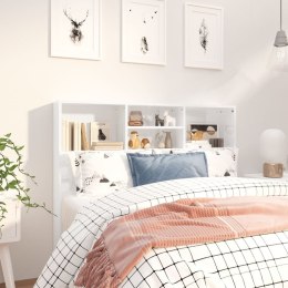  Wezgłowie łóżka z półkami, biel z połyskiem, 120x19x103,5 cm Lumarko!