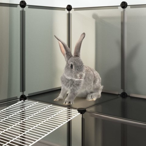  Klatka dla małych zwierząt, czarna, 142x74x93 cm, PP i stal Lumarko!