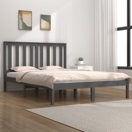  Rama łóżka, szara, lite drewno sosnowe, 150x200 cm, King Size Lumarko!