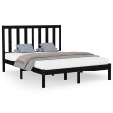  Rama łóżka, czarna, lite drewno, 150x200 cm, King Size Lumarko!