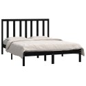  Rama łóżka, czarna, lite drewno sosnowe, 140x190 cm Lumarko!