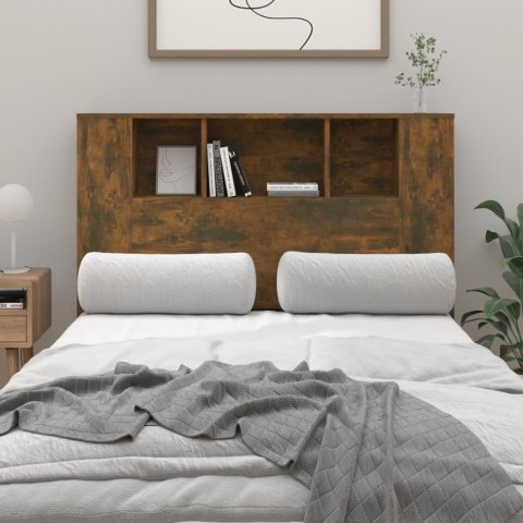  Wezgłowie łóżka z półkami, brązowy dąb, 120x18,5x104,5 cm Lumarko!
