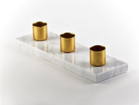 CEDRIC MARBLE Świecznik 20x6,5xh4cm 3 świece Lumarko!