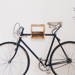 Lumarko Uchwyt ścienny na rower, 35x25x25 cm, lite, surowe drewno mango!