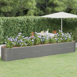  Donica ogrodowa, malowana proszkowo stal, 440x80x68 cm, szara Lumarko!