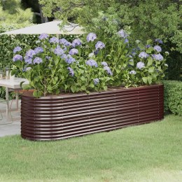  Donica ogrodowa z malowanej proszkowo stali, 296x80x68 cm, brąz Lumarko!