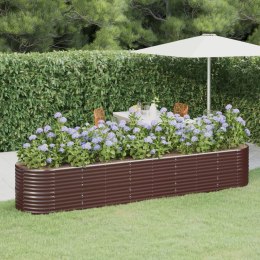  Donica ogrodowa z malowanej proszkowo stali, 368x80x68 cm, brąz Lumarko!