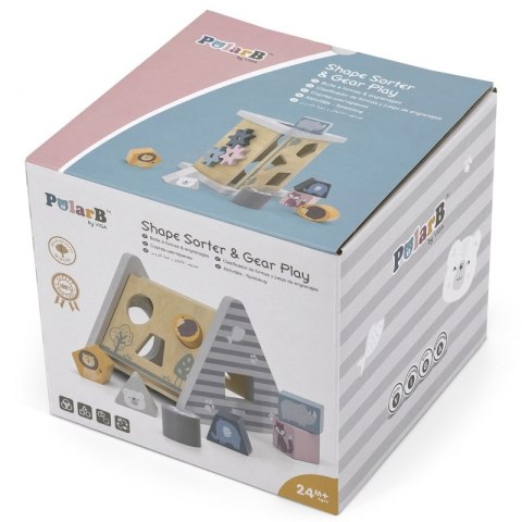  Drewniany Edukacyjny Sorter Z Klockami Piramida Lumarko!