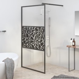  Ścianka prysznicowa, 100x195cm, szkło ESG, wzór kamieni, czarny Lumarko!