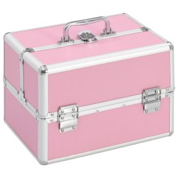  Kuferek na kosmetyki, 22 x 30 x 21 cm, różowy, aluminiowy Lumarko!