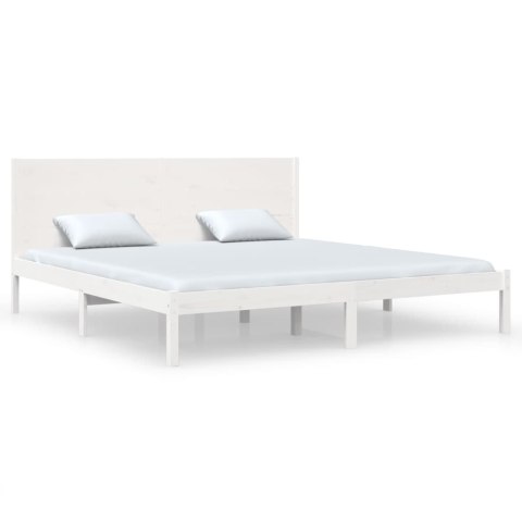  Rama łóżka, biała, lite drewno sosnowe, 200x200 cm Lumarko!