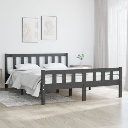  Rama łóżka, szara, lite drewno, 120x190 cm, podwójna Lumarko!