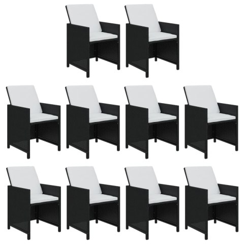  11-cz. zestaw mebli ogrodowych z poduszkami, polirattan, czarny Lumarko!