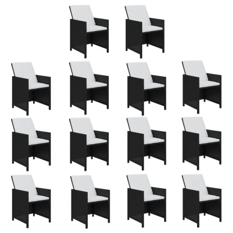  15-cz. zestaw mebli ogrodowych z poduszkami, polirattan, czarny Lumarko!