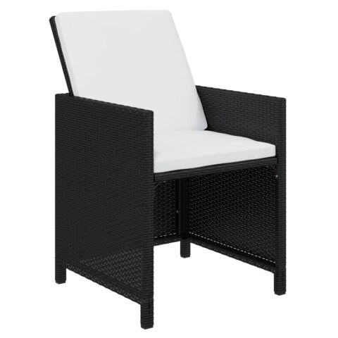  15-cz. zestaw mebli ogrodowych z poduszkami, polirattan, czarny Lumarko!