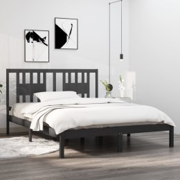  Rama łóżka, szara, lite drewno, 150x200 cm, King Size Lumarko!