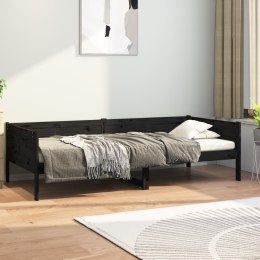  Łóżko dzienne, czarne, lite drewno sosnowe, 90x190 cm Lumarko!