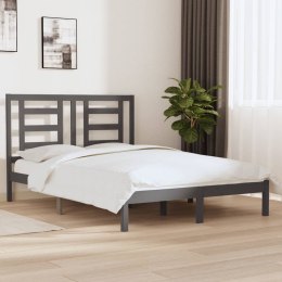  Rama łóżka, szara, lite drewno sosnowe, 140 x 190 cm Lumarko!