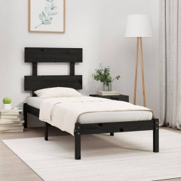  Rama łóżka, czarna, lite drewno, 90x190 cm,3FT6, pojedyncza Lumarko!
