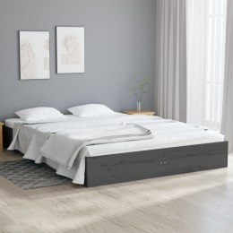  Rama łóżka, szara, lite drewno, 135x190 cm,4FT6, podwójna Lumarko!
