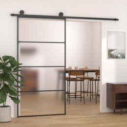  Drzwi przesuwne, szkło ESG i aluminium, 102,5x205 cm, czarne Lumarko!