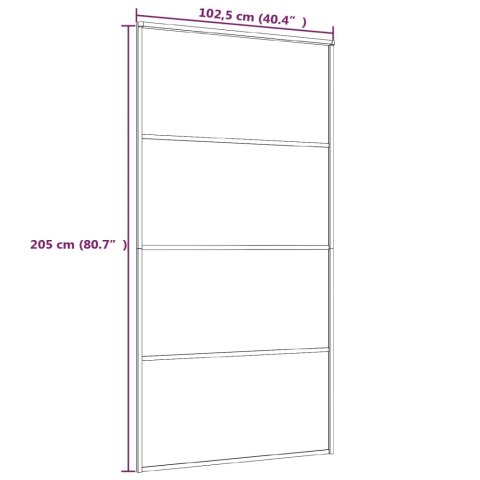  Drzwi przesuwne, szkło ESG i aluminium, 102,5x205 cm, czarne Lumarko!