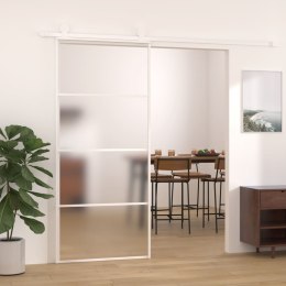  Drzwi przesuwne, szkło ESG i aluminium, 90x205 cm, białe Lumarko!